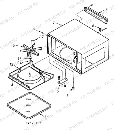 Взрыв-схема микроволновой печи Unknown MIC1340T - Схема узла H40 Housing, glass tray  C